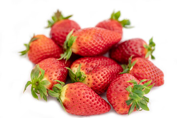Strawberries on a white background