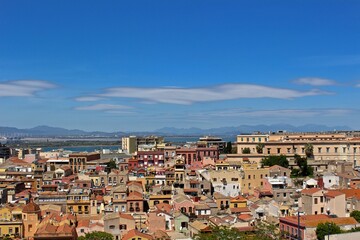 Fototapeta na wymiar Cagliari, Sardegna, Italy. Panoramic view of the city. 