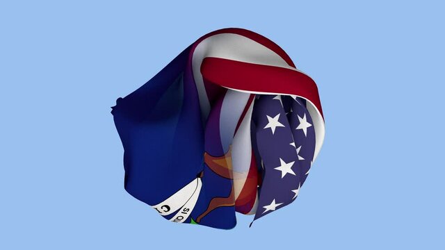 Crumpled Fabric Flag of Michigan State - USA Intro. USA Flag. State of Michigan Flags. North America Flags. Celebration. Realistic Animation 4K. Surface Texture. Background Fabric.