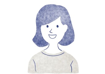 女性　スタンプ　上半身