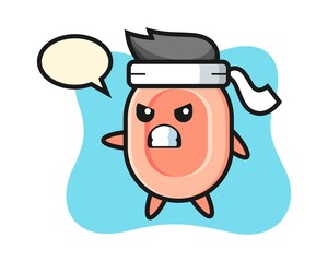 Soap cartoon illustration as a karate fighter