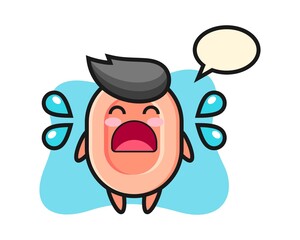 Soap cartoon illustration with crying gesture