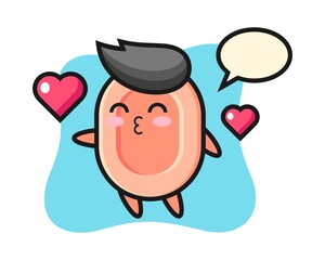 Soap character cartoon with kissing gesture