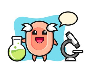Mascot character of soap as a scientist
