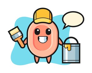 Character illustration of soap as a painter