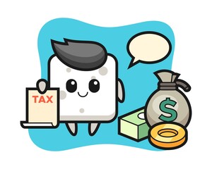 Character cartoon of sugar cube as a accountant