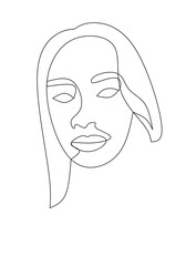 Continuous one line art of beautiful woman Ilustration. Minimal line art of pretty lady for fashion, card, wall art.