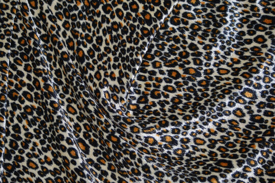 closeup of texture of print fabric stripes leopard