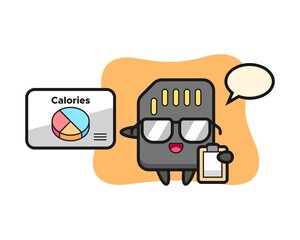 Illustration of SD card mascot as a dietitian