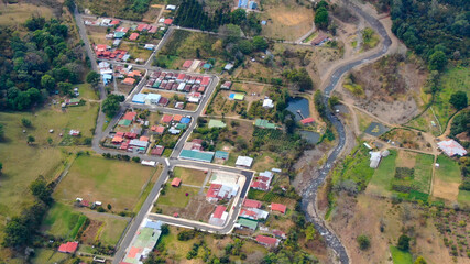 Vista aerea del pueblo de Dota en Costa Rica