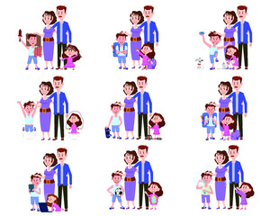 Naklejka premium Scenes from life - happy family