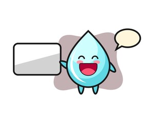 Water drop cartoon illustration doing a presentation