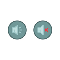 Speaker, audio and sound mute icon. Simple filled outline style for Video Conference, Webinar and Video chat. Vector illustration isolated on white background. EPS 10