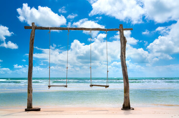 Obraz na płótnie Canvas Beautiful beach on sunny morning. Travel discover Phu Quoc Island, Vietnam's great