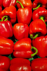 Obraz na płótnie Canvas many red peppers on the market