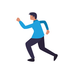 Isometric man running