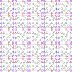 seamless pattern with blue circle  red triangle  magenta square vector, illustration