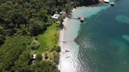 Amazing drone shot of the Honduras Central America caribbean - Powered by Adobe