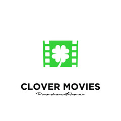 clover film movies logo icon design