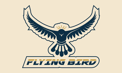 Flying bird gameing logo vector template. Creative flying bird logo.