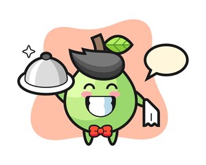 Character mascot of guava as a waiters