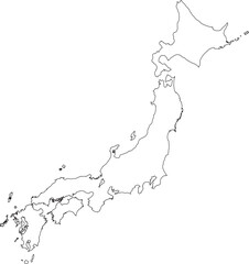 日本地図 白地図 簡易版