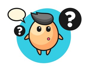 Cartoon illustration of egg with the question mark