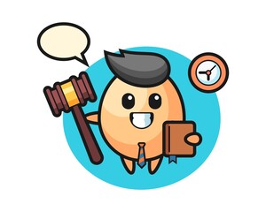 Mascot cartoon of egg as a judge