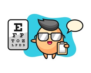 Illustration of egg mascot as a ophthalmology