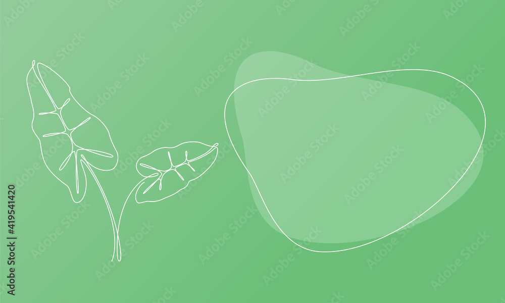 Poster Nature template presentation design with palm leaves. Template for web banner with botany plants tematic. Vector illustration