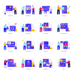 
Pack of Banking Flat Illustrations 

