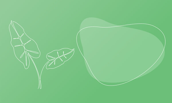 Nature template presentation design with palm leaves. Template for web banner with botany plants tematic. Vector illustration