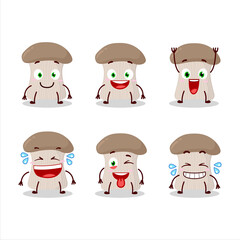 Obraz premium Cartoon character of oyster mushroom with smile expression