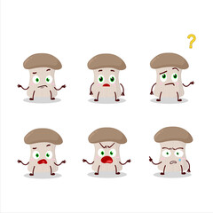 Cartoon character of oyster mushroom with what expression