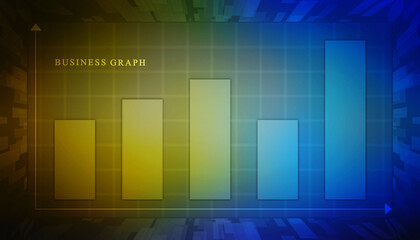 2d rendering Stock market online business concept. business Graph 