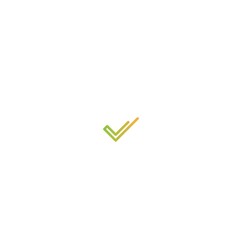 Valid Seal icon. tick made of thread or line. Flat OK sticker icon.