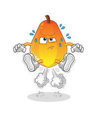papaya  fart jumping illustration. character vector