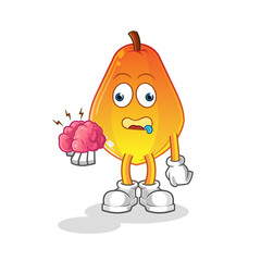 papaya no brain vector. cartoon character