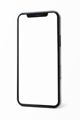 Smartphone with blank white screen innovative future technology