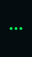 Loading neon green dots on smartphone screen