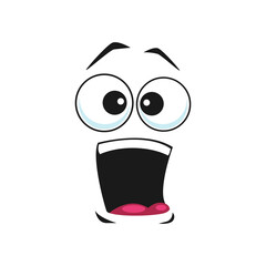 Screaming from horror emoticon isolated scared emoji with wide open mouth. Vector frightened or terrified emoticon, scared or surprised, afraid or horrified smiley. Amazed emoticon in terror