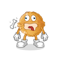 walnut burp mascot. cartoon vector