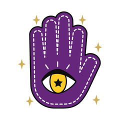 purple hamsa hand