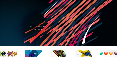 Set of vector geometric abstract backgrounds