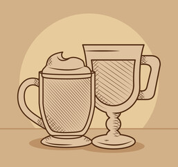 coffee drinks illustration
