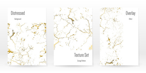 Fototapeta na wymiar Elegant Gold Texture Set. Marble Business Card.