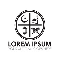 ramadan vector , lantern islamic logo