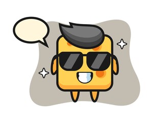 Cartoon mascot of cheese with cool gesture