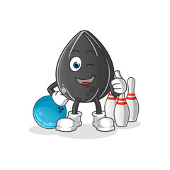 sunflower seed play bowling illustration. character vector