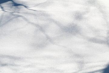 Winter snow. Snow texture Top view of the snow. Texture for design. Snowy white texture. Snowflakes.